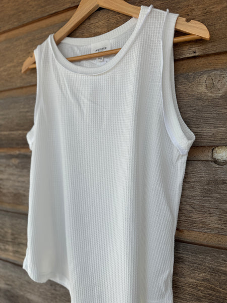 White Waffle Tank Top