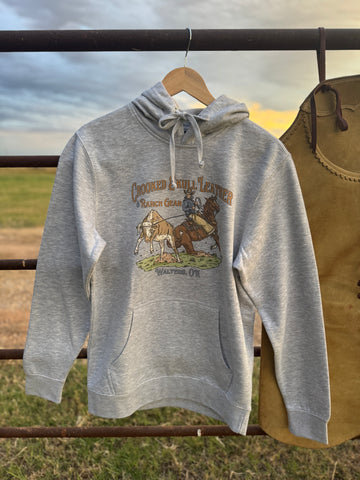 Unisex Crooked Skull Hoodie - Grey