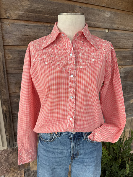 Red Eyelet Picnic Top