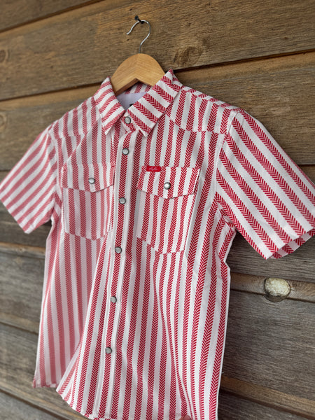 Youth Performance Short Sleeve - Red Stripe