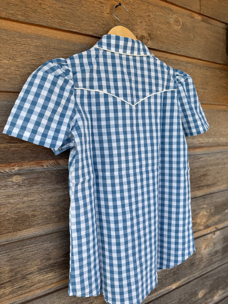 Picinic Blue Gingham Smile Top XL
