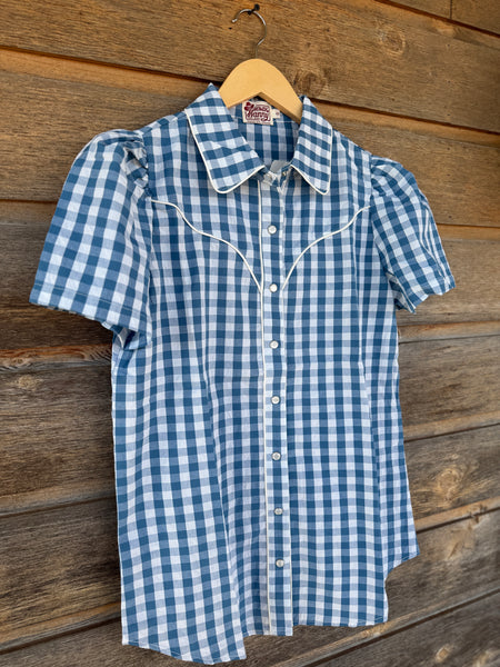 Picinic Blue Gingham Smile Top XL