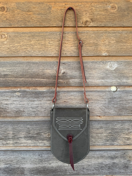 Legging Pocket Purse - Boot Stitch Grey 8