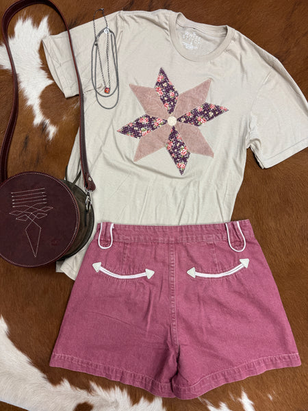 Rose Western Shorts
