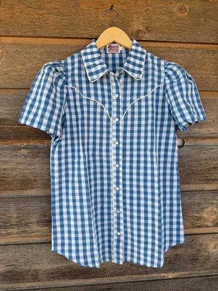 Picinic Blue Gingham Smile Top XL