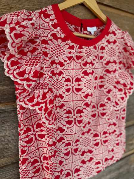 The Rosey Embroidery Top