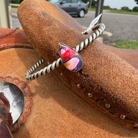 Pink Dahlia Bracelet Cuff