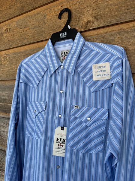 Vented Striped Longsleeve - Blue