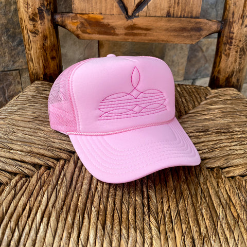 Pink Boot Stitched Hat